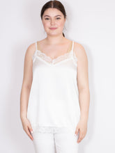 Satin top med blonde